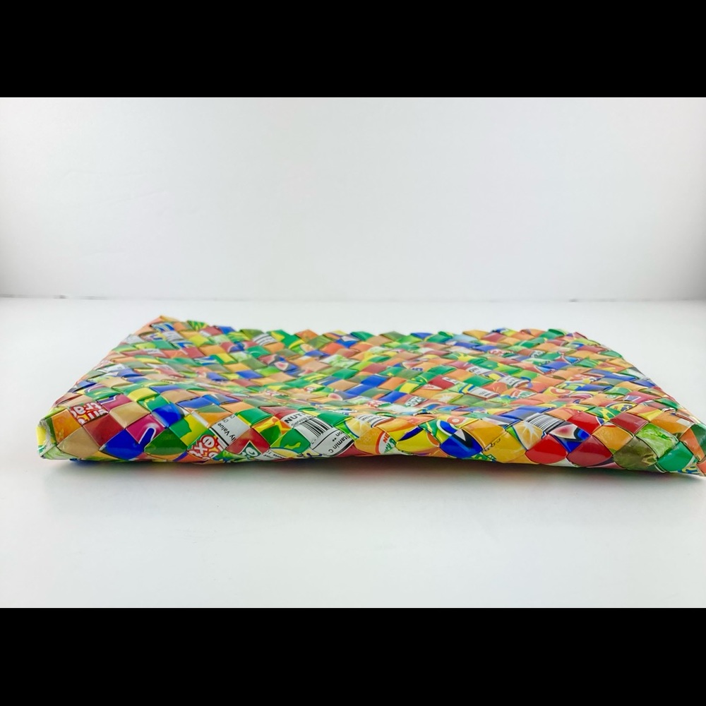 Gum Candy Wrapper Folded Zip Top Clutch Purse Wallet Recycled Plastic - Picture 4 of 7